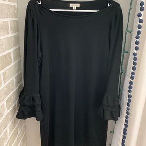 Black Ruffle Sleeved Dress
